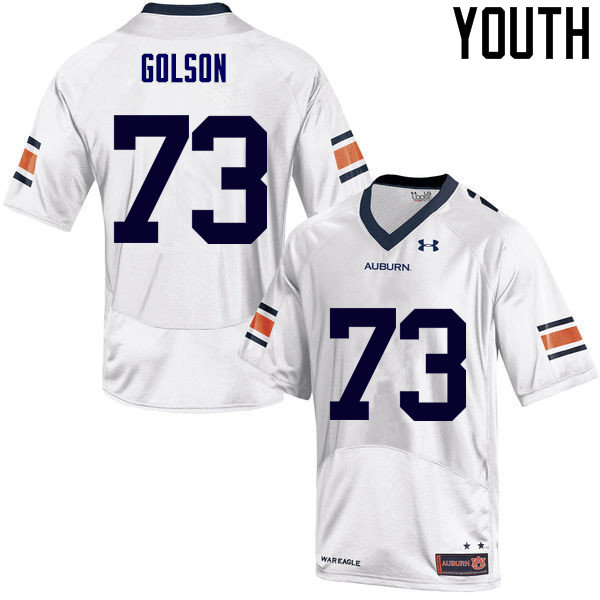 Youth Auburn Tigers #73 Austin Golson White College Stitched Football Jersey